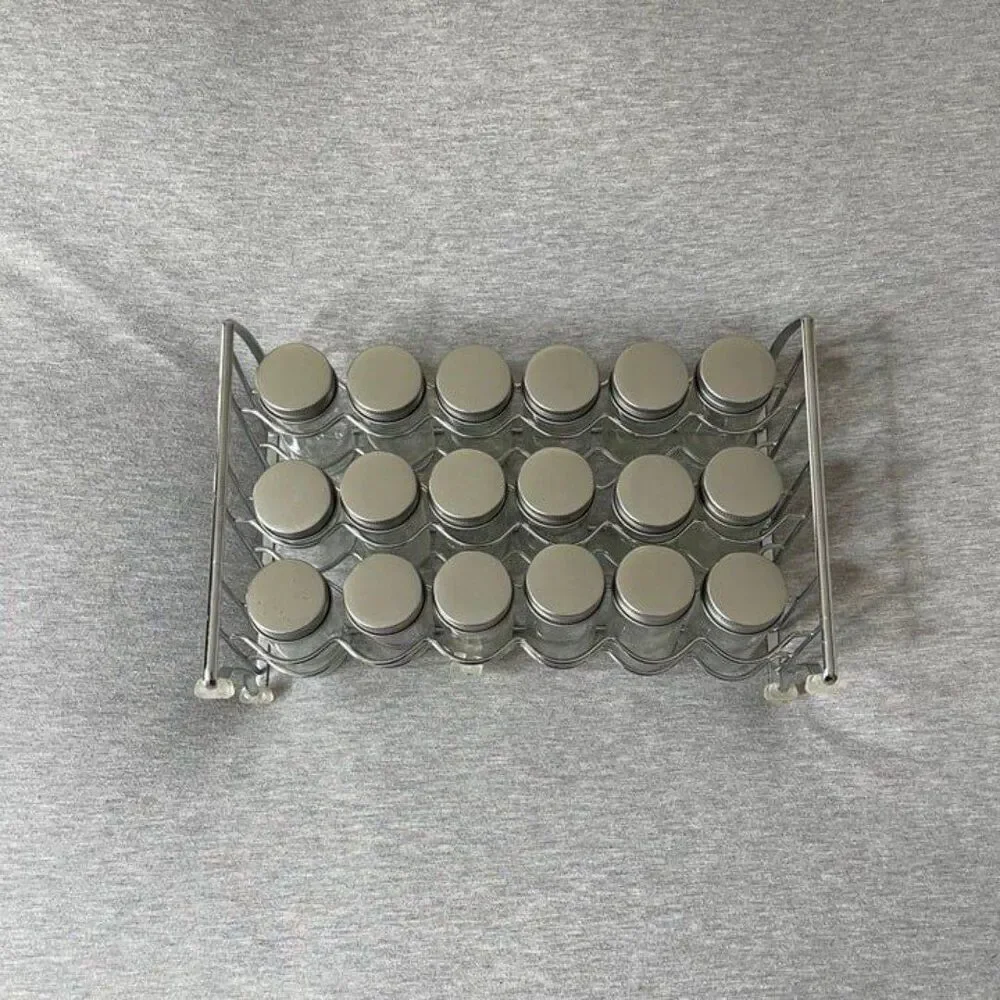 DecoBros Chrome 18 Bottle Spice Rack Stand Holder
